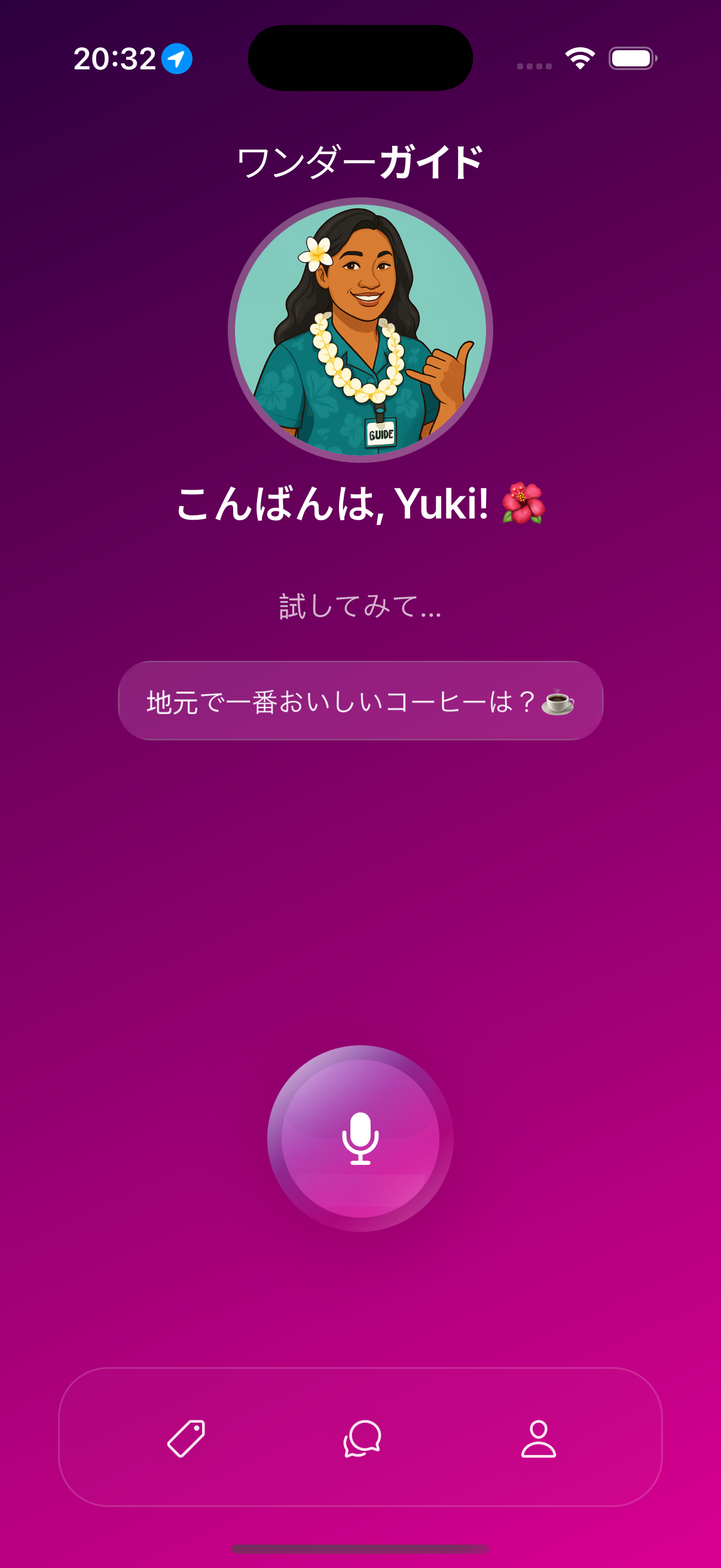 WunderGuide Japanese home screen — multilingual support