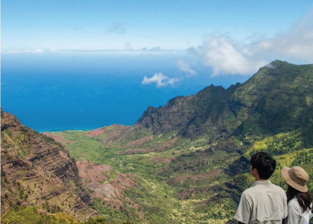 Lush green valley vista in Hawaiʻi